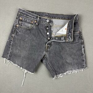 Levi's 501 Original Shorts Button Fly Size‎ 31 Dark Gray Cut Off